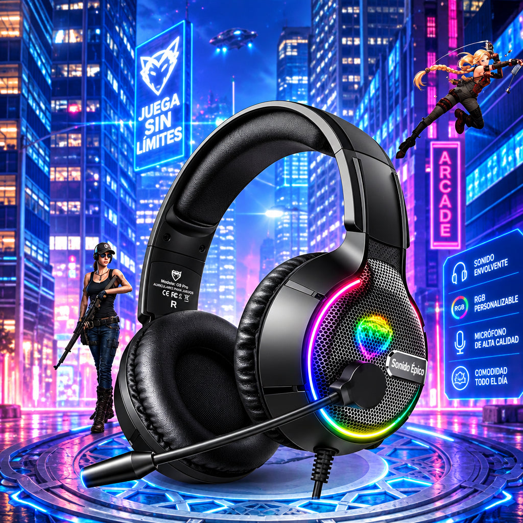 auriculares gamer con cable RGB para deportes electrónicos S19.