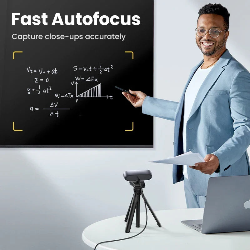 2K USB Webcam HD Mini Web Camera with Autofocus Black