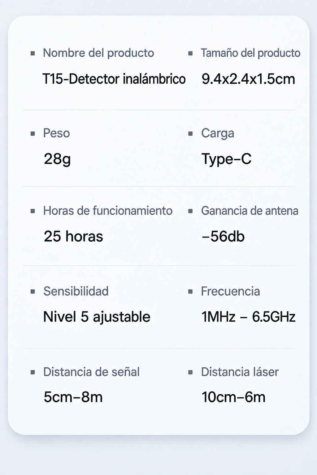 dispositivo antirrobo de cámara y detector de señal inalámbrica
